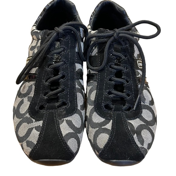 Coach Kathleen Gray Black Logo Sneakers 7.5 - Picture 7 of 9
